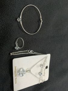 Bracelet, Ring, Necklace, Earrings Set