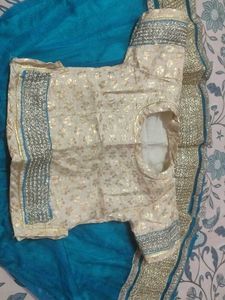 Elegant Teal Ethnic lahnga for baby girls