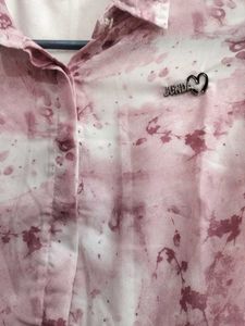 Chic Tie-Front Marble Print top