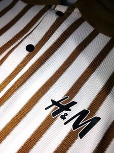 H&amp;M Brown &amp; White Striped Polo🤎