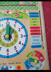 Wooden Learning Clock &amp; Calendar Board