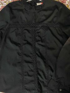 Black Lace Trimmed Top