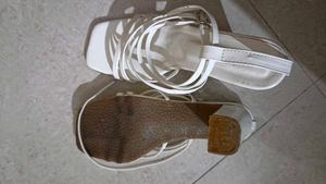 Chic White Block Heel Sandals
