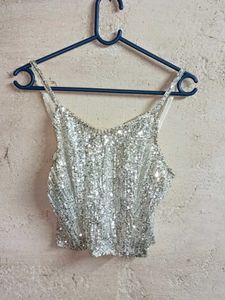 Sparkling Sequin Crop Top Partywear
