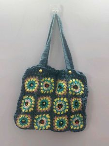 Handmade Crochet Granny Square Tote Bag