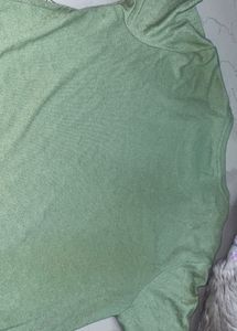 Solid Green Relaxed Fit T-Shirt