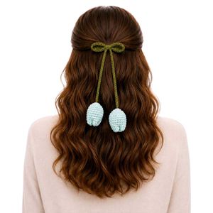 Cute Crochet Tulip Hair Ties. set of 4
