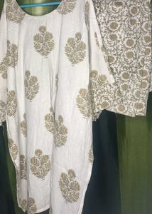 White Floral Print Kurta Set! 🤍✨