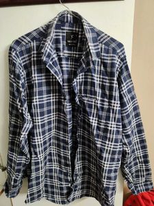 Men's Navy Plaid Button-Down Shirt