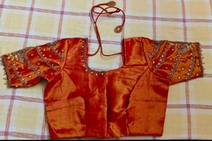 Elegant Copper Orange Designer Blouse