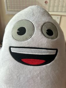 Halloween Emoji pillow of white ghost