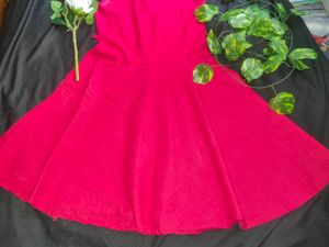 Red flareed dress❤️