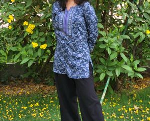Stylish Blue Printed Kurta