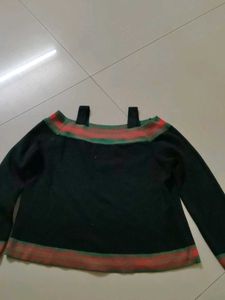 Stylish Black Off-Shoulder Sweater