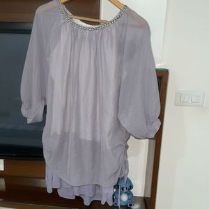 Sheer Layered Tunic Top