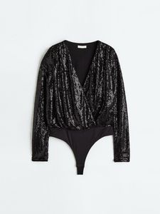 Sparkly Black Sequin Bodysuit