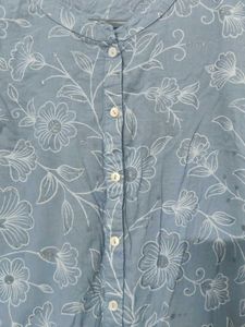 Blue Floral Print Kurta