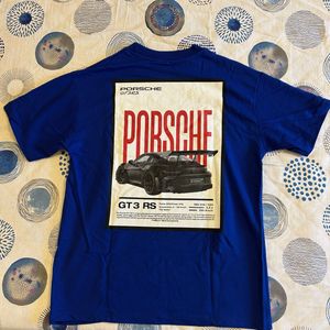 Men's Porsche Blue Graphic T-Shirt