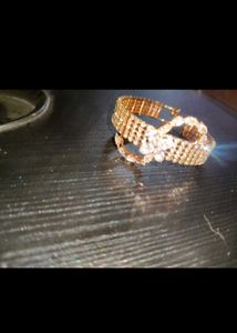 Stunning Rose Gold Bracelet with Pink Stones