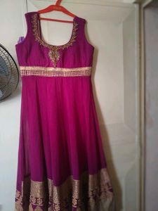 Elegant Purple Embroidered Anarkali