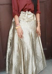 Golden Polyester Skirt