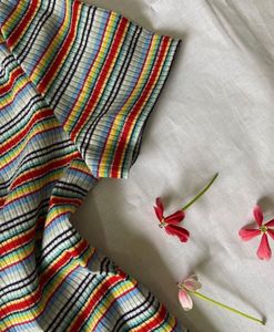 Striped Ribbed Knit Top