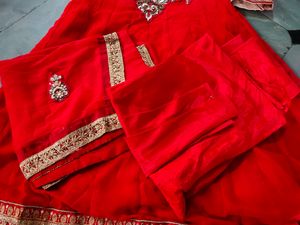 2 Anarkali suit combo (blue &amp;red)