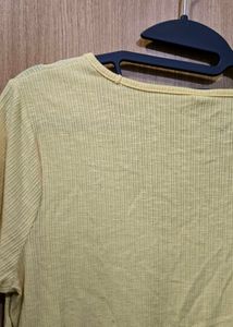 Yellow V-Neck Crop Top