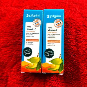 pack of 2 Pilgrim 10% Vitamin C Face Serum 10 ml f