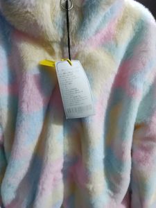 Pastel Faux Fur Zip-Up Jacket