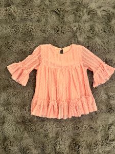 Adorable Pink Lace Tunic Top