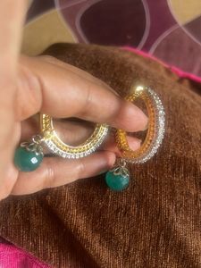 Elegant Gemstone Hoop Earrings