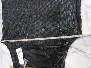 sequin Black Sleeveless Top new