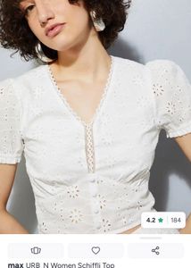 White Broderie Anglaise Crop Top