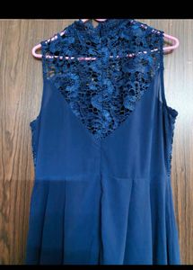Elegant Navy Lace Dress