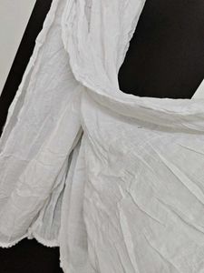 Plain White Cotton Dupatta
