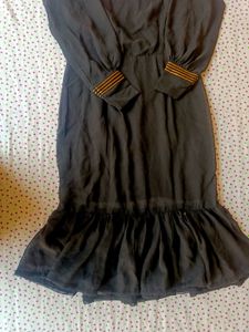 Elegant Grey Ruffle Dress