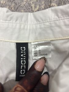 women’s White Casual cropped Shirt