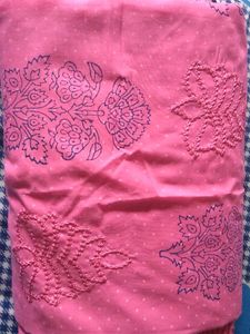Pink Printed Dress Material.