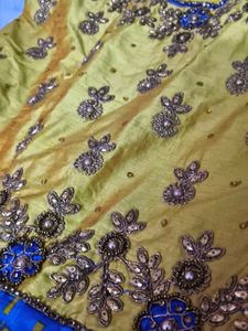 Designer Yellow &amp; Blue Lehenga Choli