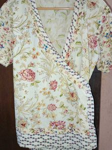 Embroidered  Printed Pure Cotton Top