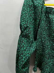 Floral Green Long Sleeve Top