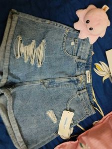 Distressed Denim Shorts
