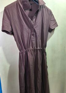 Casual Brown Shirt Dress