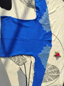 Stylish Blue Knit Sweater