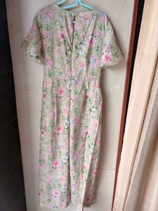 Floral Jumpsuit with Flutter Sleeves