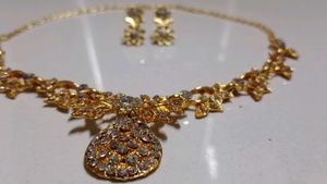 Stunning Gold-Plated Necklace & Earrings Set