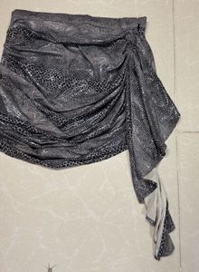 Snakeskin Print Mini Skirt