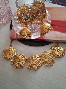 Gold Plated Necklace & Earring Set
