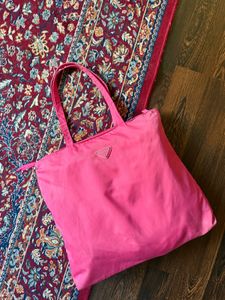 Prada Pink Nylon Tote Bag